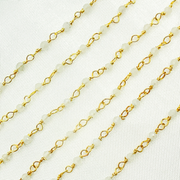 Moonstone Wire Wrap Chain made with Gold Plated 925 Sterling Silver. MS37